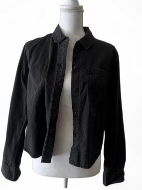 Madewell Black Button-Front Denim Shirt Jacket